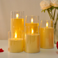 Bougies électroniques décoratives à LED en plastique, télécommandées, à piles, avec mouvement, pour mariages, Noël, Diwali