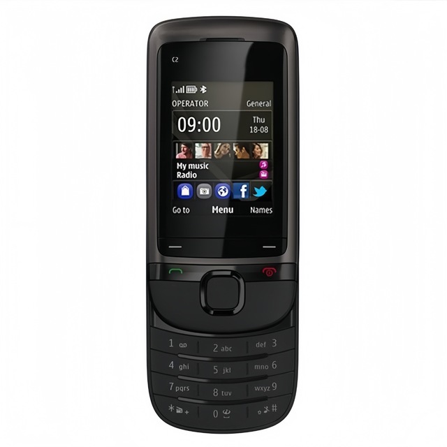 Cross-Border Foreign Trade C2-05 Quad-Band GSM Non-Smart Slider Feature Mobile Phone for Bluetooth Music Functions