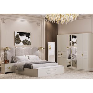 Santino Bedroom Furniture Set Bed Wardrobe <b>Dressing</b> <b>Table</b> with <b>Large</b> <b>Mirror</b> WOODEX Home Bedroom Set - Product Image 1