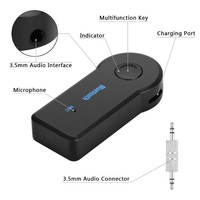 Meilleures ventes - Mini adaptateur audio sans fil portable pour voiture avec micro, dongle 3,5 mm AUX, récepteur émetteur Bluetooth pour voiture