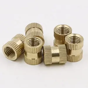 M5 Brass Nuts M2 M3 M4 M5 M6 M8 Knurled Brass Heat Staking Threaded Inserts Brass Insert Nut For Injection Molding Plastic