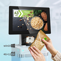 GTCODESTAR Pantalla táctil de 10 pulgadas Montado fijo WiFi 1D 2D Escáner de código de barras Win10 POS Comprobador de precios para supermercado
