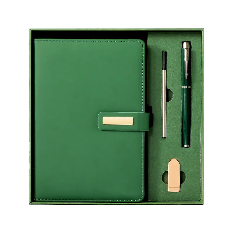 Relatiegeschenk Op Maat Gemaakt Logo Blocnote Weggeefacties Met Logo Kantoor Notebook Cadeauset Driedelige Set Met Pen Notebook Set Cadeau