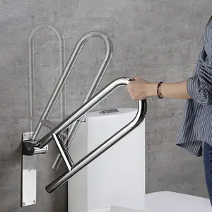 Tay Cầm Bồn Cầu Lật Tùy Chỉnh Tay Cầm Bồn Cầu Hình Chữ U 500LBS Cho Người Cao Tuổi Tàn Tật Tay Vịn An Toàn Bằng Thép Không Gỉ - Product Image 2