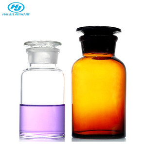 HAIJU LAB Reagenz flasche aus klarem/bernstein farbenem Glas mit schmalem/weitem Mund und gemahlenem Glass topfen für Labor zwecke - Product Image 4