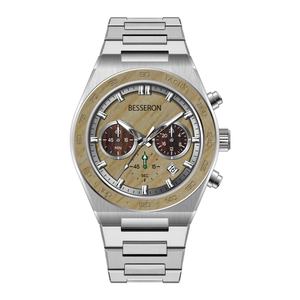Reloj Deportivo Ecológico de Cuarzo con Cronógrafo de Acero Inoxidable para Hombre, con Logotipo OEM ODM, Esfera de Madera, Resistente al Agua 5BAR, Correa de Goma - Product Image 5