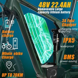 الولايات المتحدة في المخزون SMLRO SU7 W 22.2w دراجة كهربائية للبالغين 48v 4ah 26 بوصة Shimano 7 سرعة Ebike الجبلية