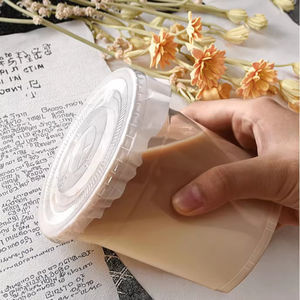 Gobelets à boire en plastique personnalisés à haute transparence, très vendus, 18 oz, gobelets à dessert en PET avec couvercles, gobelet à café pour cafés et boutiques - Product Image 3