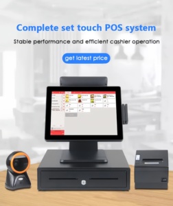 15.6 inch hệ thống POS màn hình cảm ứng kép Android Máy tính để bàn tất cả trong một tiền mặt đăng ký Máy EPOS thiết bị đầu cuối - Product Image 3