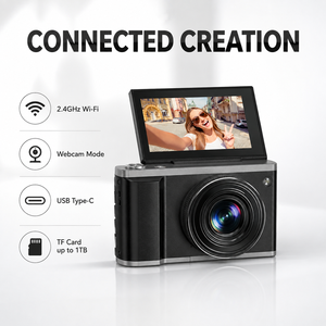 8K 96MP Aynasız Vlog Kamerası 180 Derece Dönebilen Ekran 20X Zoom WiFi Dijital Kamera 60 Filtre - Product Image 6