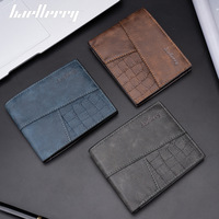 Baellerry dompet ramping pria mewah grosir kulit lipat tiga Cuir de Luxe Portefeuille