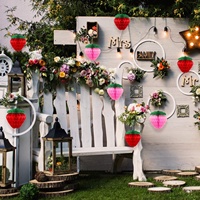 Décorations de fête en papier de soie motif fraise pour 1er anniversaire, baby shower, mariage, Pâques - Premier anniversaire et baby shower