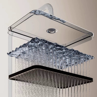Ensemble de bain de pluie domestique tout en cuivre à affichage numérique intelligent Douche à jet pressurisé doux à double poignée Finition brossée pour