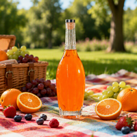 Offre Spéciale – Bouteille en Verre Super Flint 500ml 750ml pour Liqueur, Vodka, Tequila, Whisky avec Bouchon Noir – En Vente