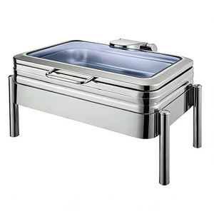 Deluxe Rectangular Induction <b>Glass</b> <b>Lid</b> Chafing <b>Dish</b> - Product Image 1