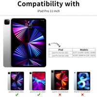 Aurora 2 casing belakang pc keras transparan penuh dengan tempat pensil kanan, dapat dilepas casing tablet untuk ipad mini 6 8.3 inci