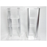 Acrylique transparent personnalisé et podium en aluminium argenté avec étagères pour le bureau d'école de base de poteau en aluminium de plancher
