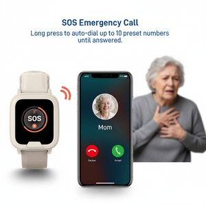 Orologio con rilevamento cadute per anziani, localizzatore GPS personale, ciondolo di allarme medico per persone anziane - Product Image 4