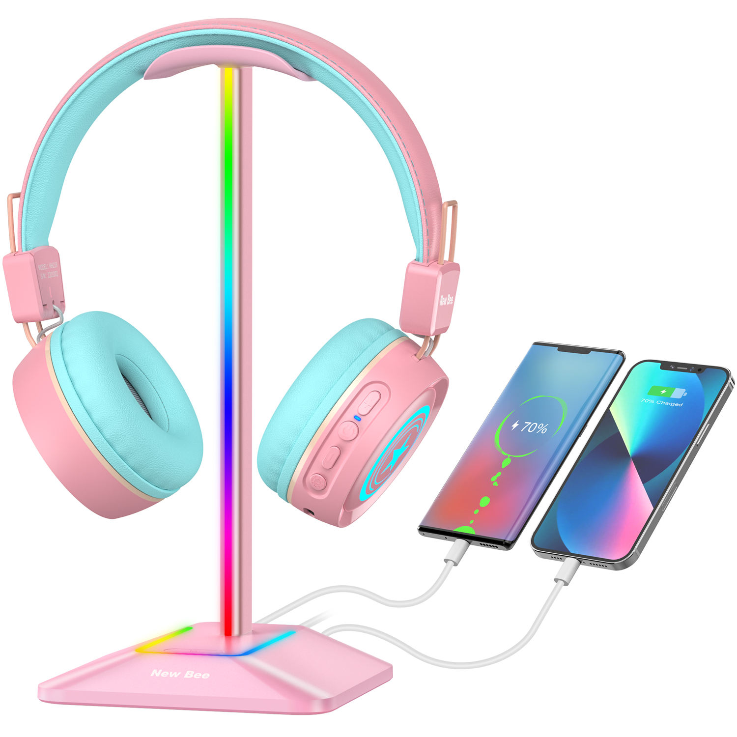 Pink Kafri Headset Stand Kafri Headphone Stand RGB Gaming Headset