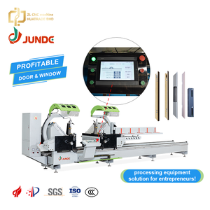 Scie à double tête JUNDE, robuste, à oscillation externe, haute précision 45° ° /90 °   Machine de découpe pour le traitement de l'aluminium - Product Image 1