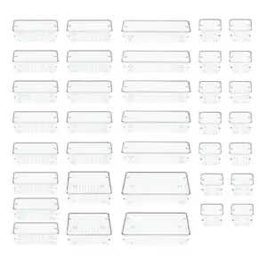 Clear Drawer Organizer Set Plastic Desk Drawer Dividers Trays Versatile Storage Bins Separation Box