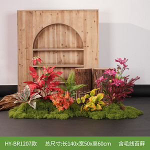 Plante artificielle Greenway, mousse bionique, micro-paysage, décoration intérieure, rouge festif - Product Image 5