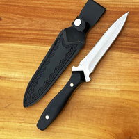 Couteau à lame fixe multifonctionnel de haute qualité personnalisable Warlock, en acier inoxydable, avec support OEM en bois, modèle DE039, garantie 1 an