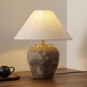 Lámpara <span class=keywords><strong>de</strong></span> mesa <span class=keywords><strong>de</strong></span> cúpula <span class=keywords><strong>cerámica</strong></span> hecha a mano arte olla <span class=keywords><strong>de</strong></span> arcilla tela pantalla lámpara <span class=keywords><strong>de</strong></span> mesa dormitorio Hotel cabecera E27 - Product Image 1