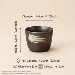 Tazas de cerámica japonesas multiusos, elegantes, con esmalte negro mate, hechas a mano, para salsa. - Product Image 2