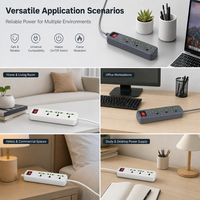 Stop Kontak Listrik Kabel 2M Dapat Disesuaikan, Kabel Ekstensi Universal 3 Stop Kontak, Soket Universal untuk Ruang Tamu
