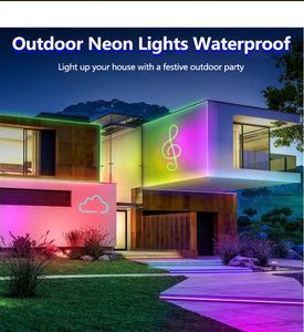 Bande lumineuse LED en silicone RGBIC à activation sonore Bluetooth, effet néon, éclairage d'ambiance séquentiel, 30 mètres, en stock - Product Image 3
