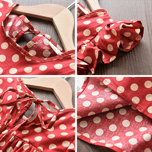 Robe sans manches en coton fantaisie à pois imprimés pour bébés et petites filles, disponible en ligne auprès d'un fournisseur chinois - Product Image 5