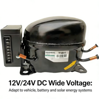 Compresor de Refrigerador QDZH50G de Repuesto para L.G R134a, Compresor de CC de 12 V y 163 W, Compresor de Refrigerador de Corriente Alterna con Doble Inversor, Piezas de Refrigerador