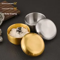 Bol à riz double couche en acier inoxydable 304 écologique avec couvercle pour fêtes d'enfants, cuisine coréenne, petit bol