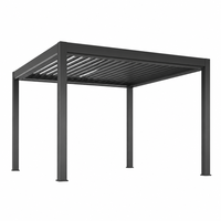 Pergola en aluminium motorisée à toit à lames orientables, bioclimatique, imperméable, écologique, avec revêtement en poudre, pour terrasse extérieure