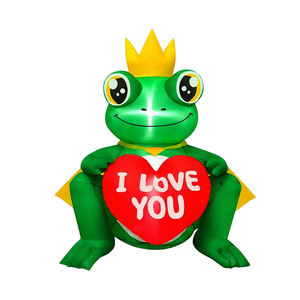 Rana Verde Inflable Pequeña de 4 Pies con Corazón para el Día de San Valentín - Decoración para Jardín, Hogar, Boda, Césped y Fiestas - Product Image 1