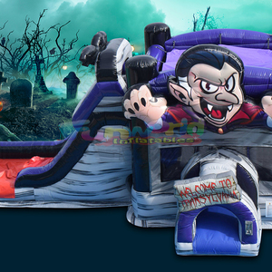 Château gonflable Dracula Moonwalk, combo toboggan aquatique, château gonflable commercial pour Halloween, château gonflable pour enfants - Product Image 3