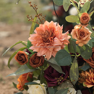 Décoration de <span class=keywords><strong>mariage</strong></span>, fleurs en terre cuite et bordeaux, arche autoportante, fleurs pour table de <span class=keywords><strong>mariage</strong></span>, autres décorations - Product Image 3
