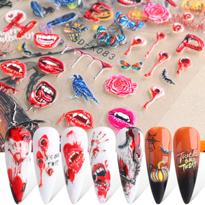 Calcomanías y Adhesivos de <span class=keywords><strong>Uñas</strong></span> 5D de Halloween 2026, Diseño de Calavera y Calabaza, Gel Brillante, Plástico Premium, DIY, <span class=keywords><strong>Sanrio</strong></span>, Cosplay - Product Image 6