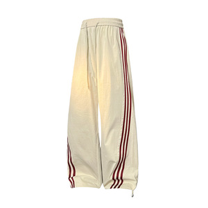 Contrast Color Stripe American Vintage Overalls 26 Winter New <strong>Men's</strong> Street Elastic Waist Mid Loose Wide Leg Customized - Product Image 2