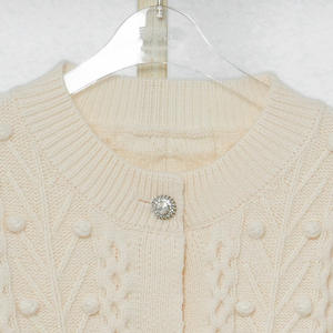 <span class=keywords><strong>Cardigan</strong></span> maglione da donna con bottoni a manica lunga dal design elegante di colore <span class=keywords><strong>Beige</strong></span> con cappotto girocollo monopetto a sfera - Product Image 3