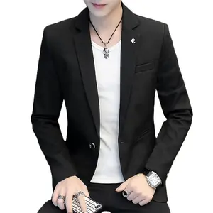 Men's personalized suit Youth handsome in spring and autumn Thin casual small suit Light color coat