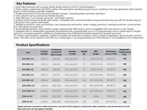 Controlador de velocidad sin escobillas 45A ESC SBEC G2 2-6S Lipo con BEC de 5V/4A XT60 programable para aviones RC, drones FPV de ala fija. - Product Image 6
