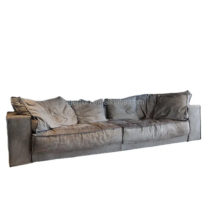 Klassische italienische Designer-Sofa garnitur Bequeme Stoff-Wohnzimmer-Sofas Aufblasbare und hochwertige Leder couch für Villa