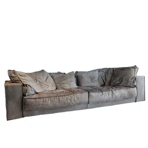 经典意大利设计师沙发套装舒适布艺客厅沙发充气高品质别墅真皮沙发