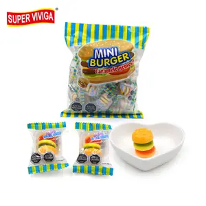 Halal Gelatine Süßigkeiten Mini Burger Kau bonbon Gemüse Gummibärchen