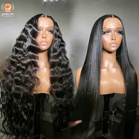 Perruque Deep Wave 40 pouces, perruque en cheveux humains à ondulations profondes et lâches, densité 180 210 250, perruque frontale en dentelle 13x6 Pineapple Deep