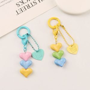 New Cute Metal Chain <b>Key</b> <b>Rings</b> Lanyard Mobile Phone Decoration Pendants Backpack Charm Accessories Heart Keychain - Product Image 3