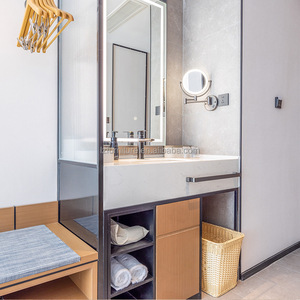 Juego de Muebles Modulares para Dormitorio de Hotel de 3 Estrellas, Cama Queen Económica de Madera Personalizada con Cabecera, Soporte para TV y Armario para Habitación Completa - Product Image 4