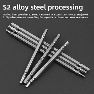 Punta de Destornillador Hexagonal de Doble Extremo de Acero S2 de 65 mm, Vástago de 1/4 de Pulgada, H4, Magnética, de Precisión, Accesorio para Herramienta Eléctrica - Product Image 2